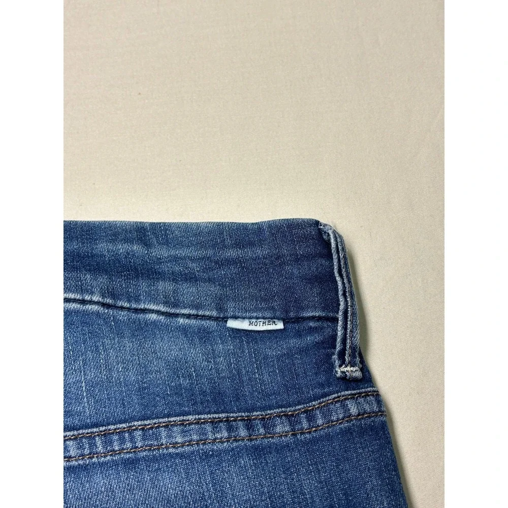 MOTHER High Waisted Looker Ankle Fray Jeans Goin' For Gold Blue Women Size 27X29
